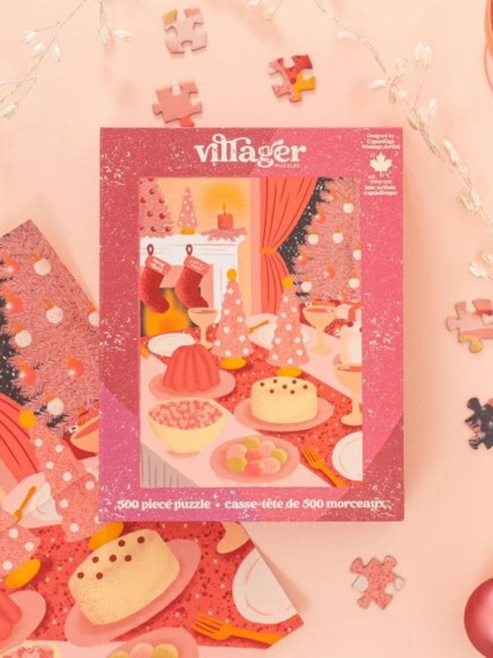 villager Pink Holiday Dessert Party Puzzle